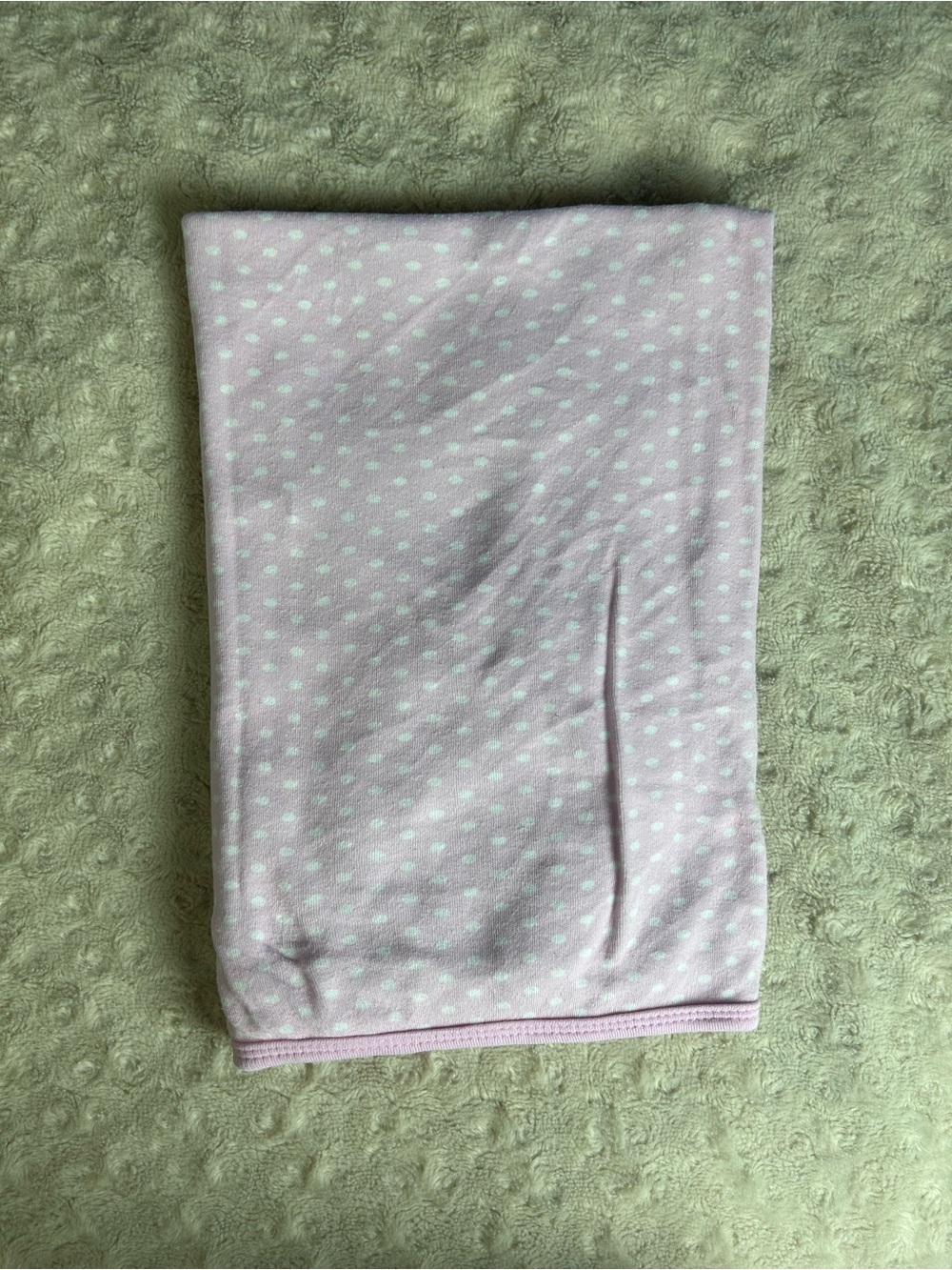 Luvable Friends Pink White Polka Dots Baby Blanket Thin Jersey Knit Stretch